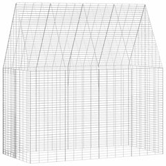 Rabbit Cage Silver 100 x 100 x 210 cm Galvanised Steel 202 cm without roof