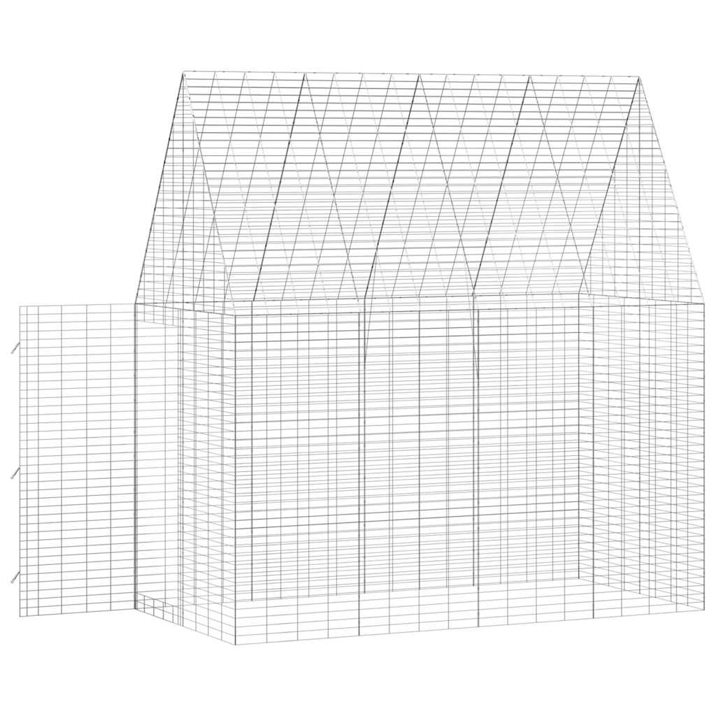 Rabbit Cage Silver 100 x 100 x 210 cm Galvanised Steel 202 cm without roof