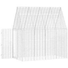 Rabbit Cage Silver 100 x 100 x 210 cm Galvanised Steel 202 cm without roof