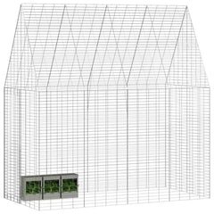 Rabbit Cage Silver 100 x 100 x 210 cm Galvanised Steel 202 cm without roof