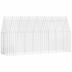 Rabbit Cage Silver 100 x 100 x 210 cm Galvanised Steel 404 cm without roof