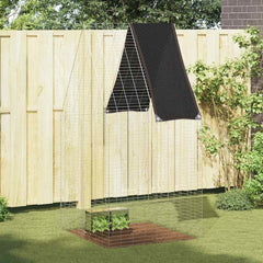 Rabbit Cage Silver 100 x 100 x 210 cm Galvanised Steel 101 cm with roof