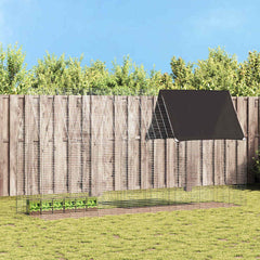 Rabbit Cage Silver 100 x 100 x 210 cm Galvanised Steel 404 cm with roof