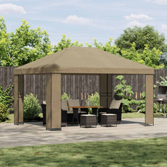 Gazebo 4 x 3 m Polyester and Steel 190 gsm without Sidewall Beige