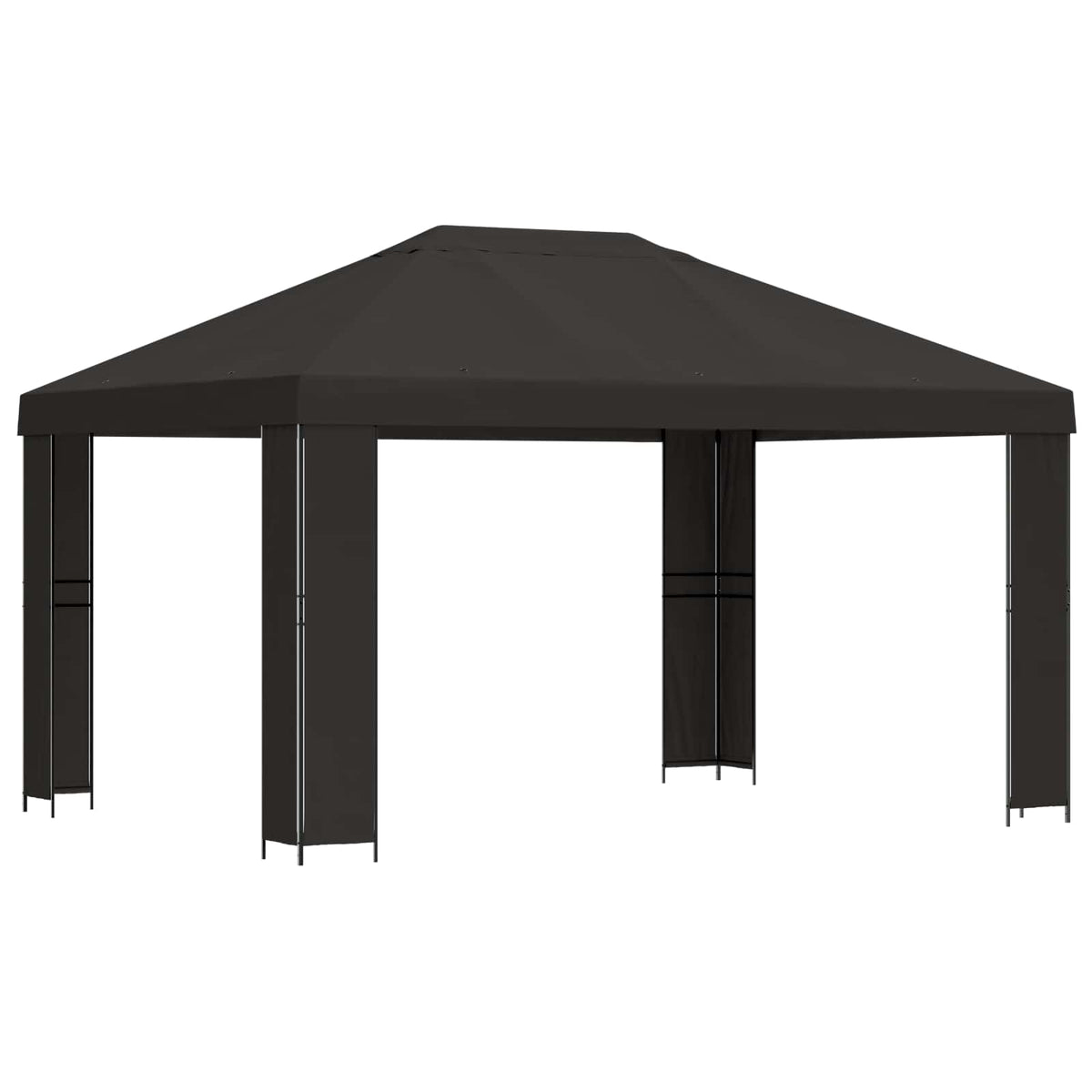 Gazebo 4 x 3 m Polyester and Steel 190 gsm without Sidewall Anthracite