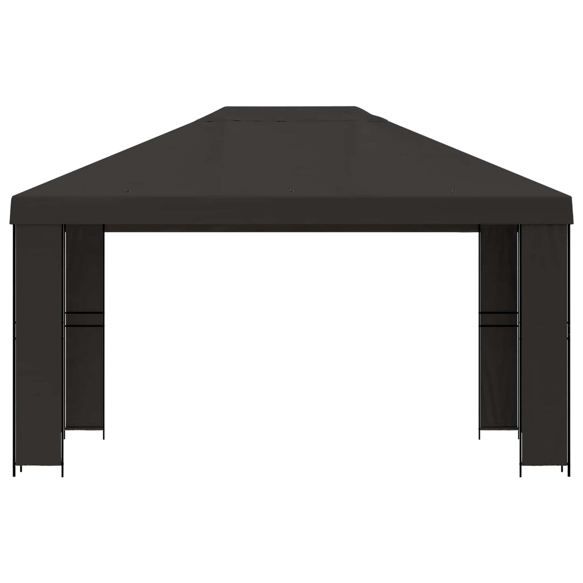Gazebo 4 x 3 m Polyester and Steel 190 gsm without Sidewall Anthracite