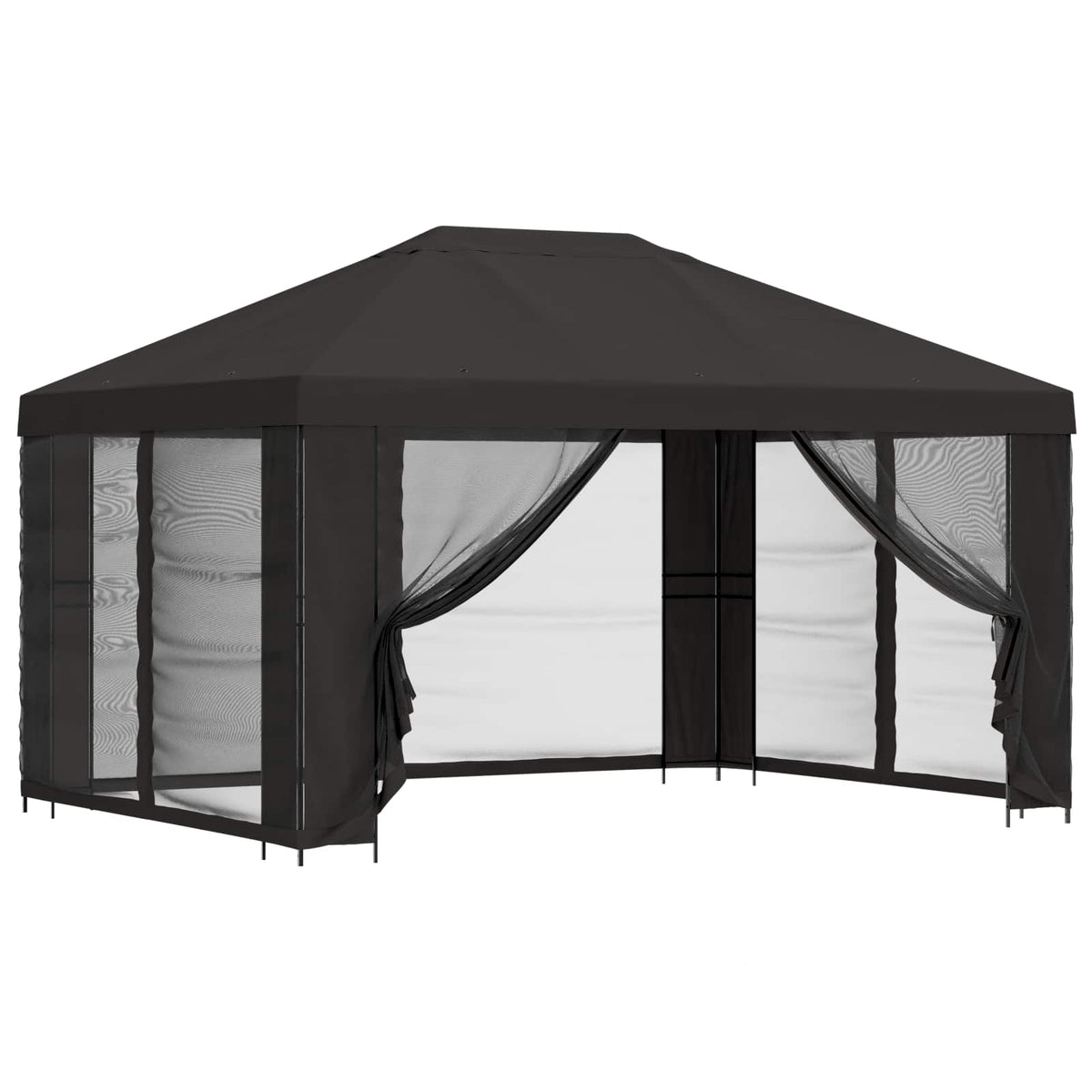 Garden Gazebo with Sidewalls 4 x 3 m Polyester and Steel with 4 Sidewalls Anthracite