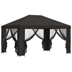 Garden Gazebo with Sidewalls 4 x 3 m Polyester and Steel with 4 Sidewalls Anthracite