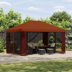 Garden Gazebo with Sidewalls 4 x 3 m Polyester and Steel with 4 Sidewalls Terracotta