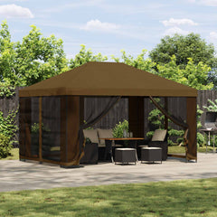 Garden Gazebo with Sidewalls 4 x 3 m Polyester and Steel with 4 Sidewalls Taupe