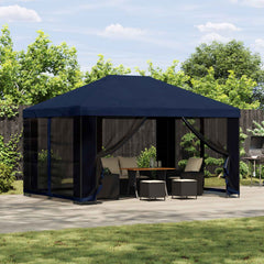 Garden Gazebo with Sidewalls 4 x 3 m Polyester and Steel with 4 Sidewalls Blue