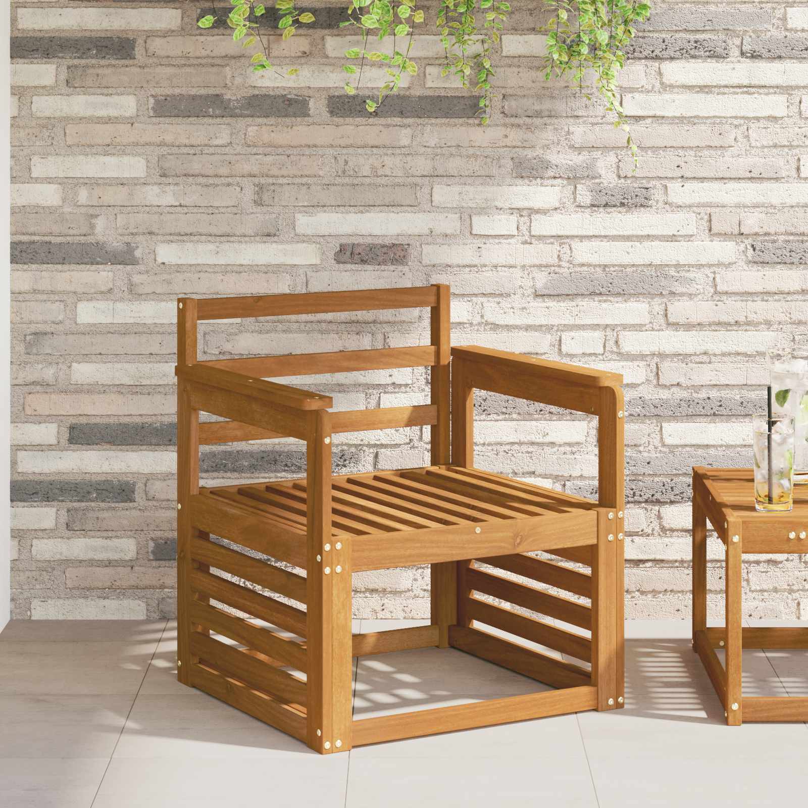vidaXL Armrests 2 pcs Brown 59 x 6 x 61 cm Solid Acacia Wood 1
