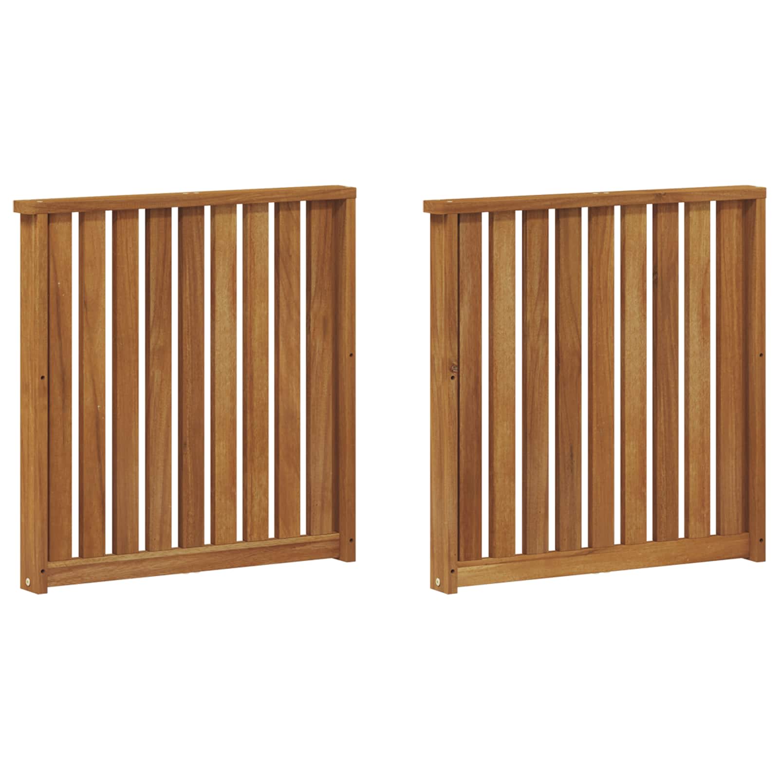 vidaXL Armrests 2 pcs Brown 60 x 6 x 61 cm Solid Acacia Wood 2