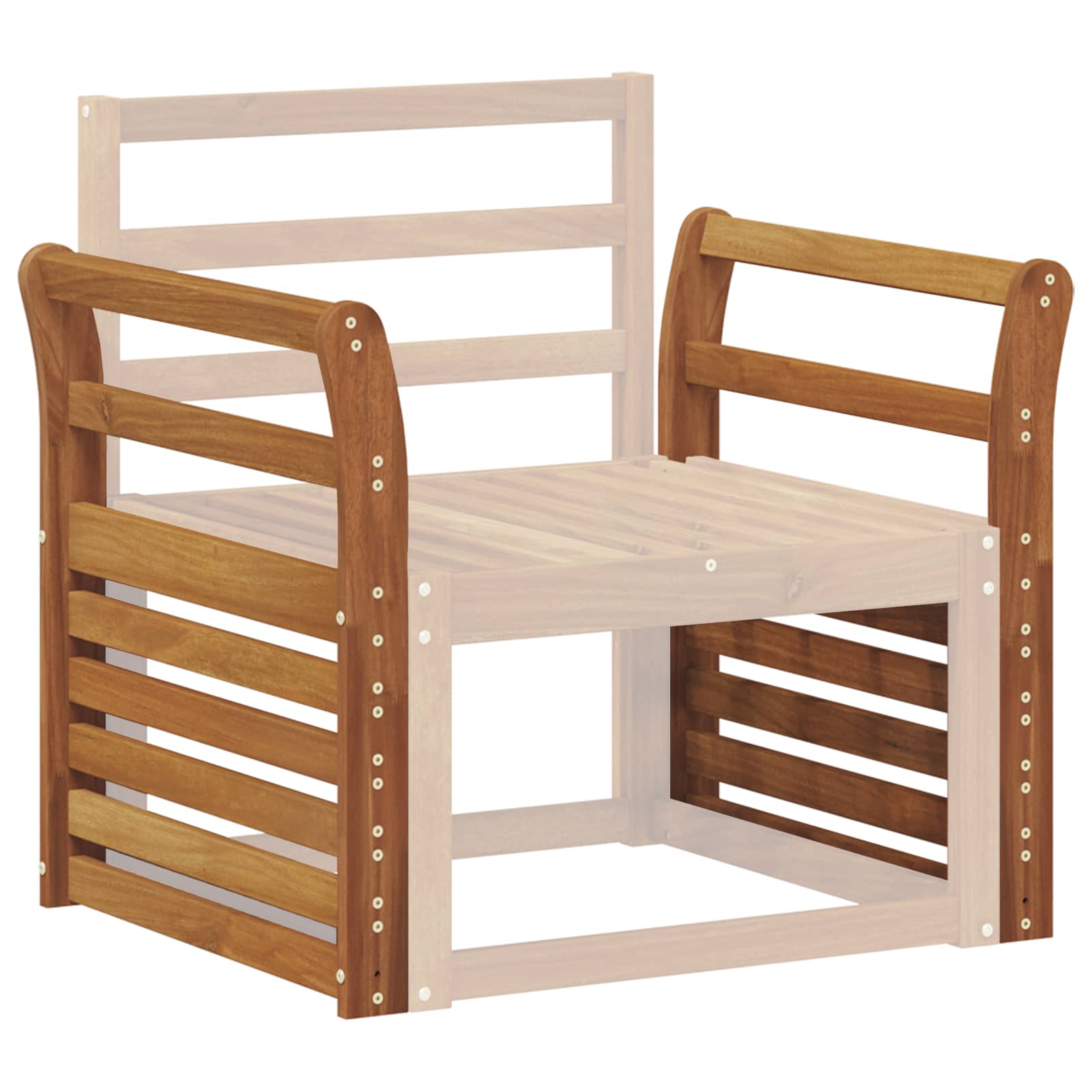 vidaXL Armrest 2 pcs Natural 58.5 x 8 x 60 cm Solid Acacia Wood 3
