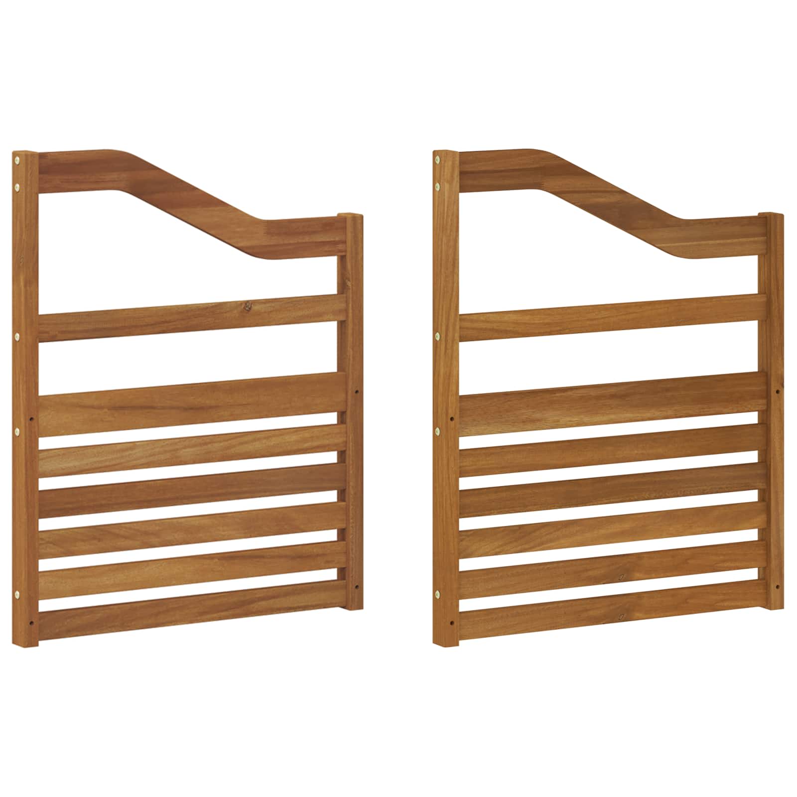 vidaXL Armrests 2 pcs Brown 59 x 4 x 73 cm Solid Acacia Wood 2