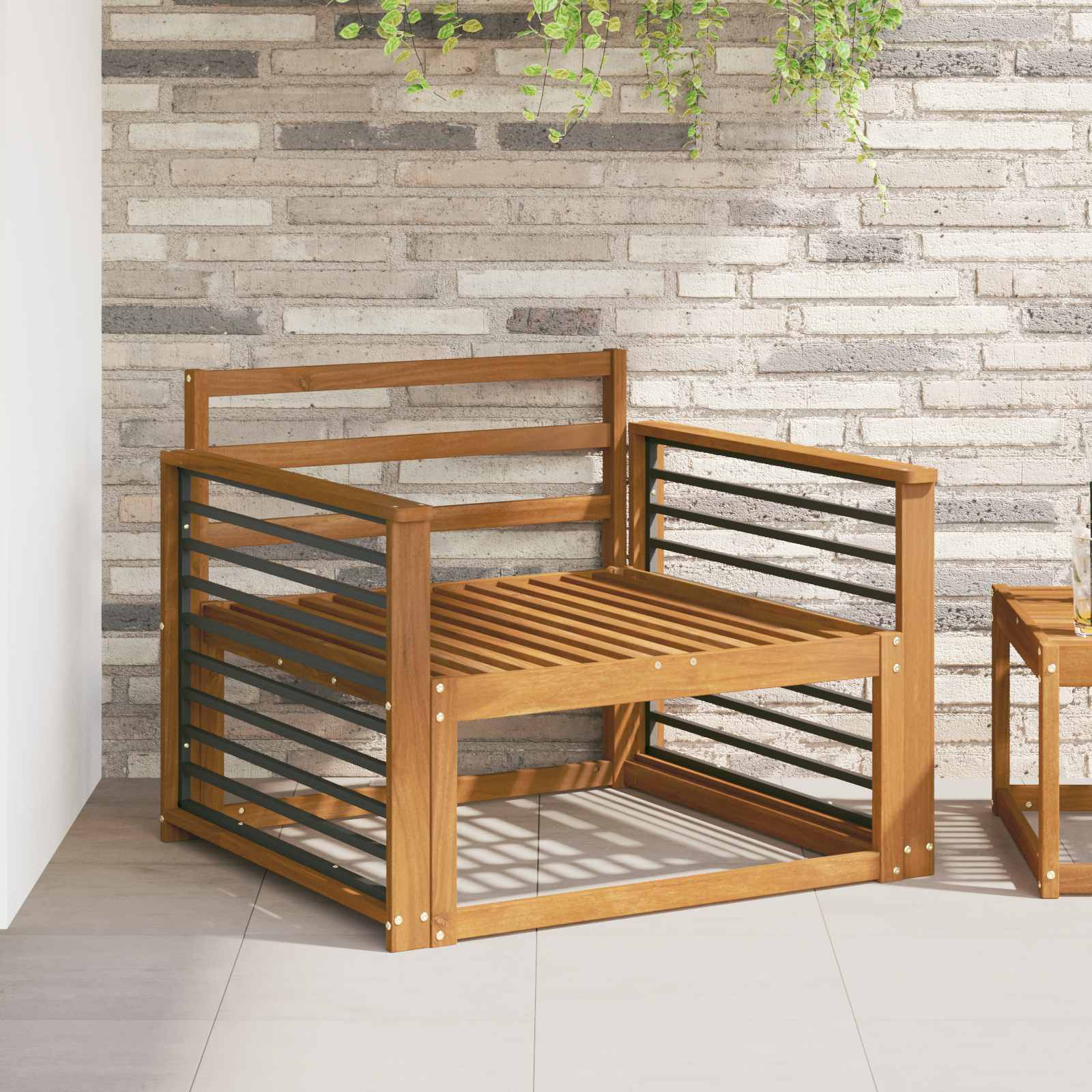 vidaXL Armrest 2 pcs Natural 80 x 6 x 61 cm Solid Acacia Wood 1