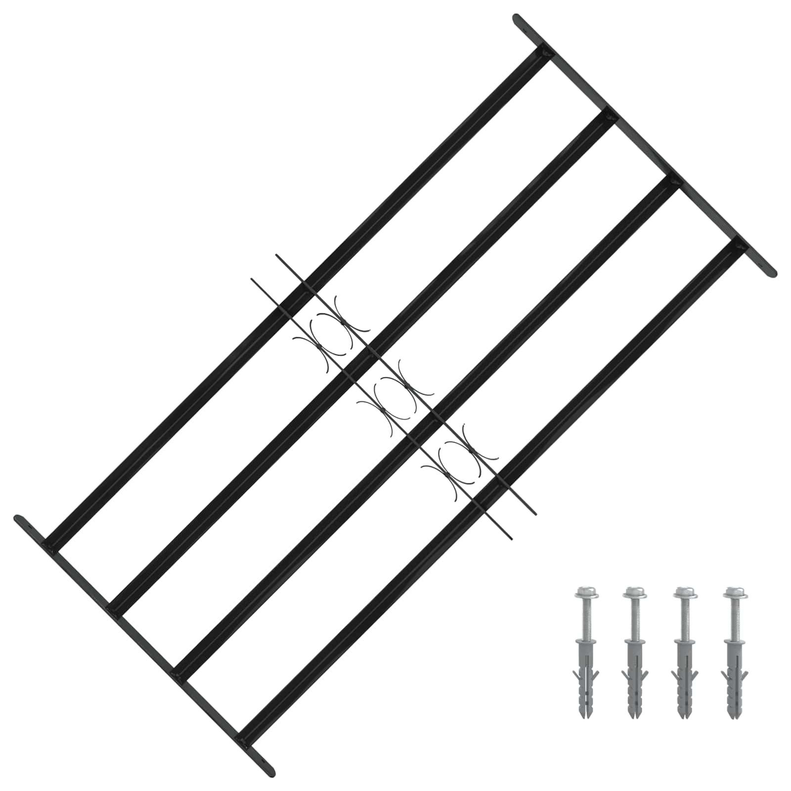 vidaXL Window Security Grille 115 x 60 cm Galvanized Steel 1