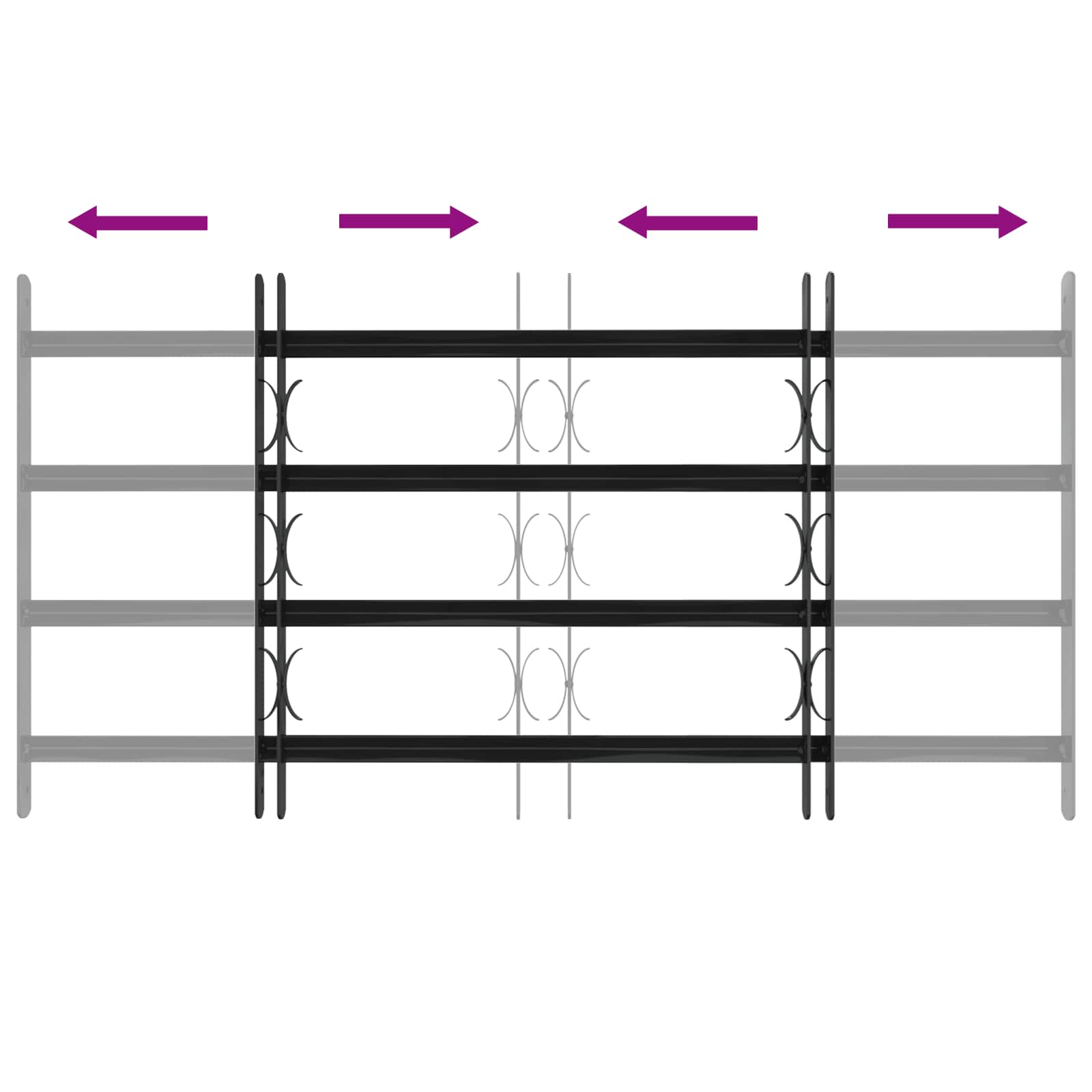 vidaXL Window Security Grille 115 x 60 cm Galvanized Steel 5