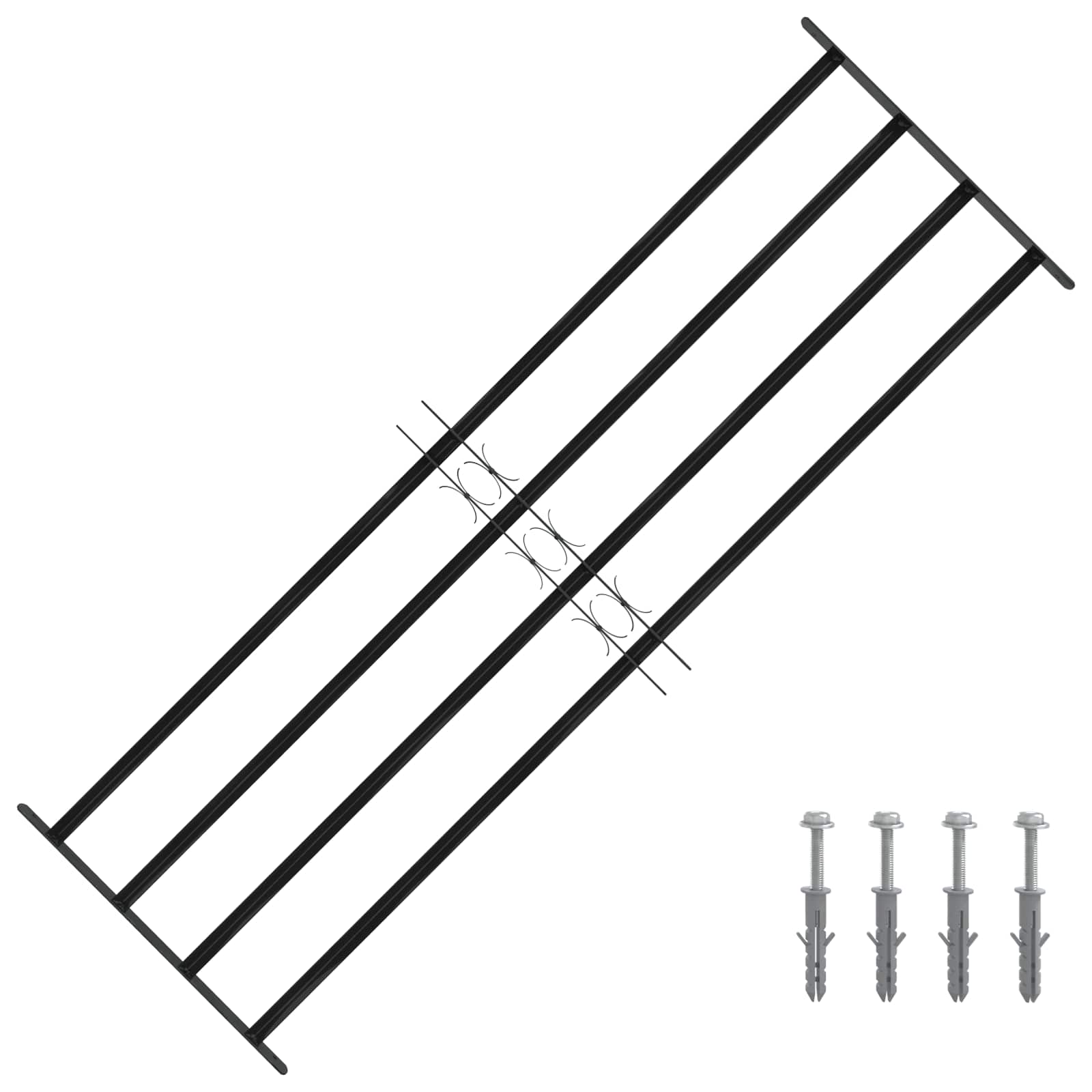 vidaXL Window Security Grille 175 x 60 cm Galvanized Steel 1
