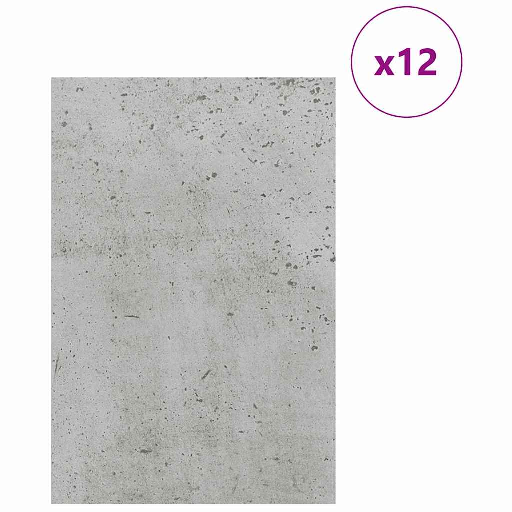 vidaXL Decor Panels 12 pcs Concrete Grey 40 x 60 x 0.27 cm 3