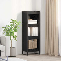 vidaXL Book Cabinet 40 x 30 x 121 cm Engineered Wood Black Oak 1