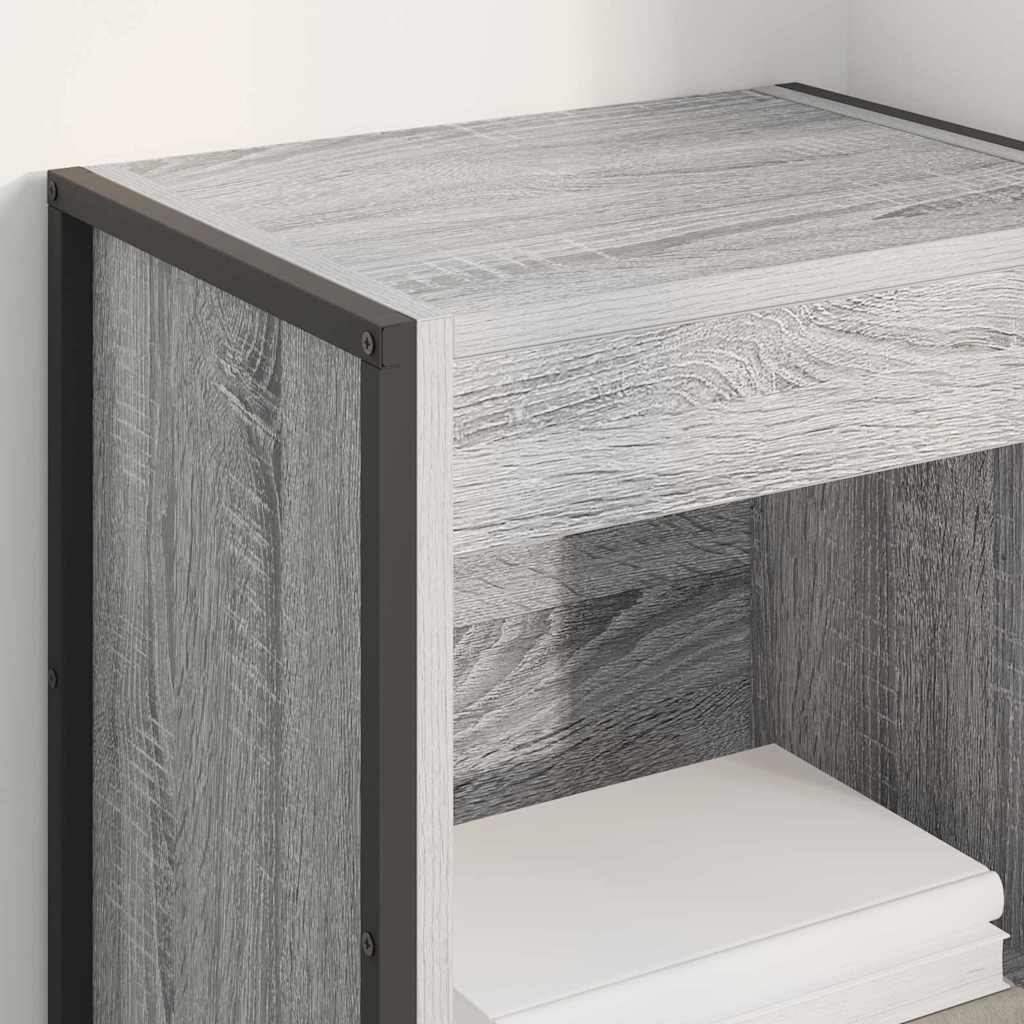 vidaXL Book Cabinet 40 x 30 x 121 cm Engineered Wood Grey Sonoma 4
