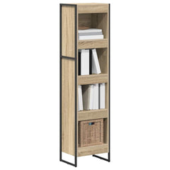 vidaXL Book Cabinet 40 x 30 x 155 cm Engineered Wood Sonoma 3