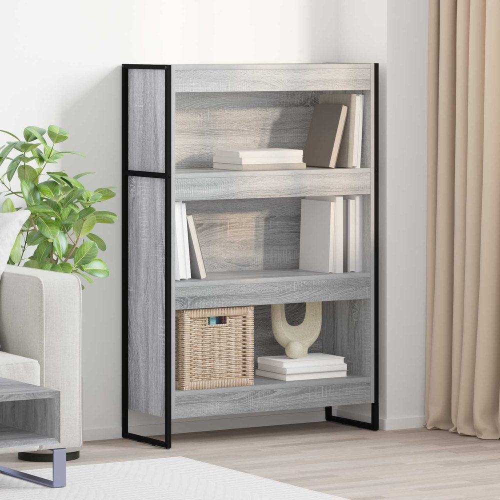 Book Cabinet 80 x 30 x 121 cm Engineered Wood Grey sonoma