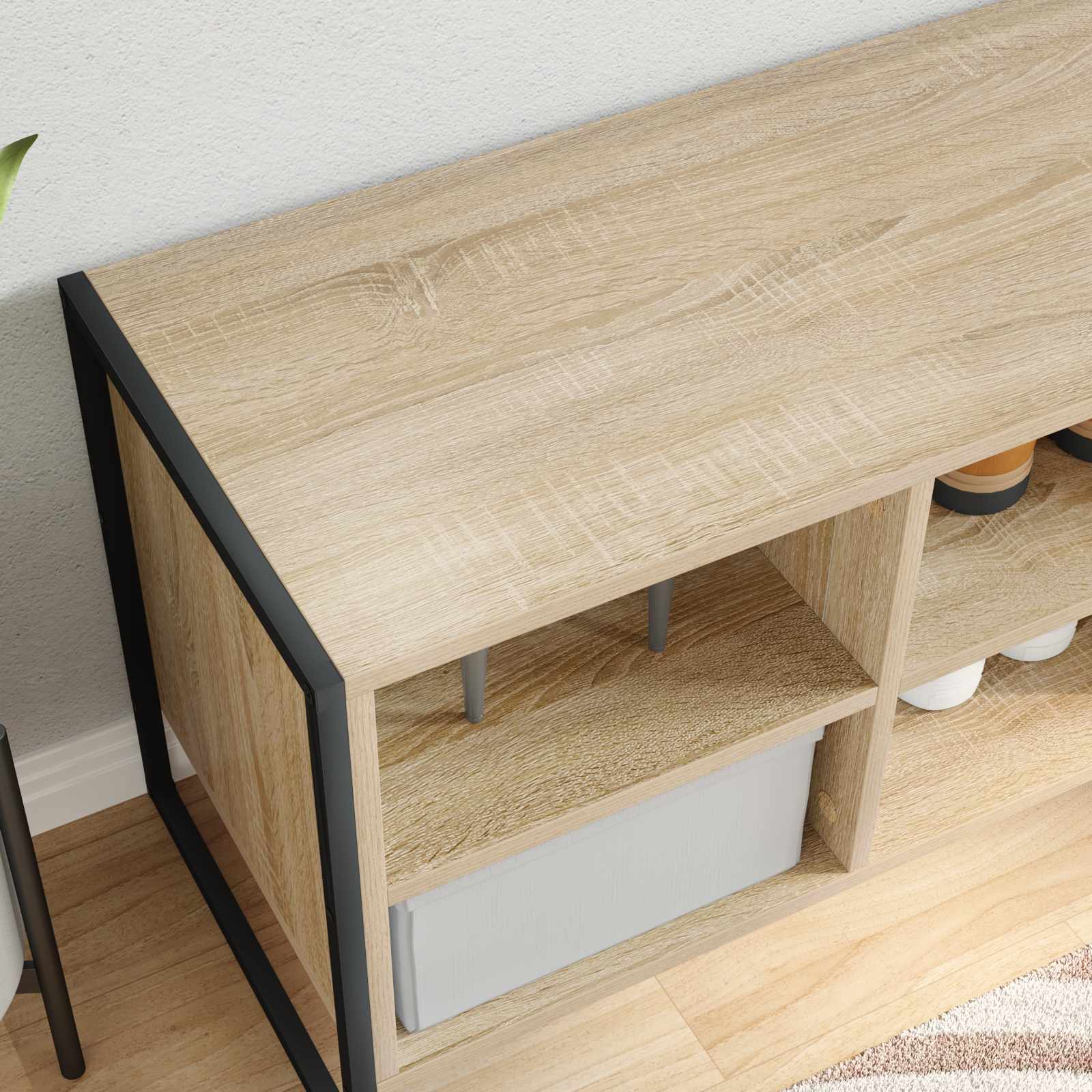 vidaXL Shoe Cabinet 60 x 35 x 44 cm Engineered Wood Sonoma 4