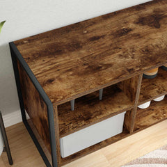 vidaXL Shoe Cabinet 60 x 35 x 44 cm Engineered Wood Smoke Oak 4