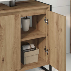 vidaXL Bathroom Cabinet Artisian Oak 60 x 30 x 60 cm Engineered Wood 4