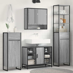 Bathroom Cabinet 40 x 30 x 180 cm Engineered Wood Grey sonoma