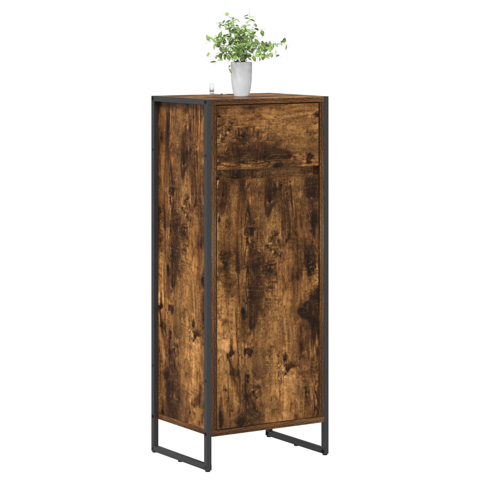 vidaXL Bathroom Cabinet Smoke Oak 40 x 30 x 100 cm Engineered Wood 3