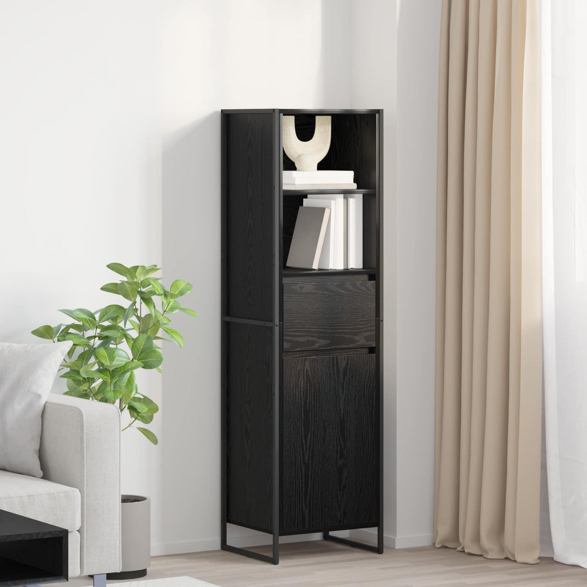 Book Cabinet 43 x 36 x 150.5 cm Engineered Wood Black oak