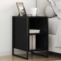 vidaXL Bedside Table 2 pcs Black Oak 39.5 x 30 x 50 cm Engineered Wood 1
