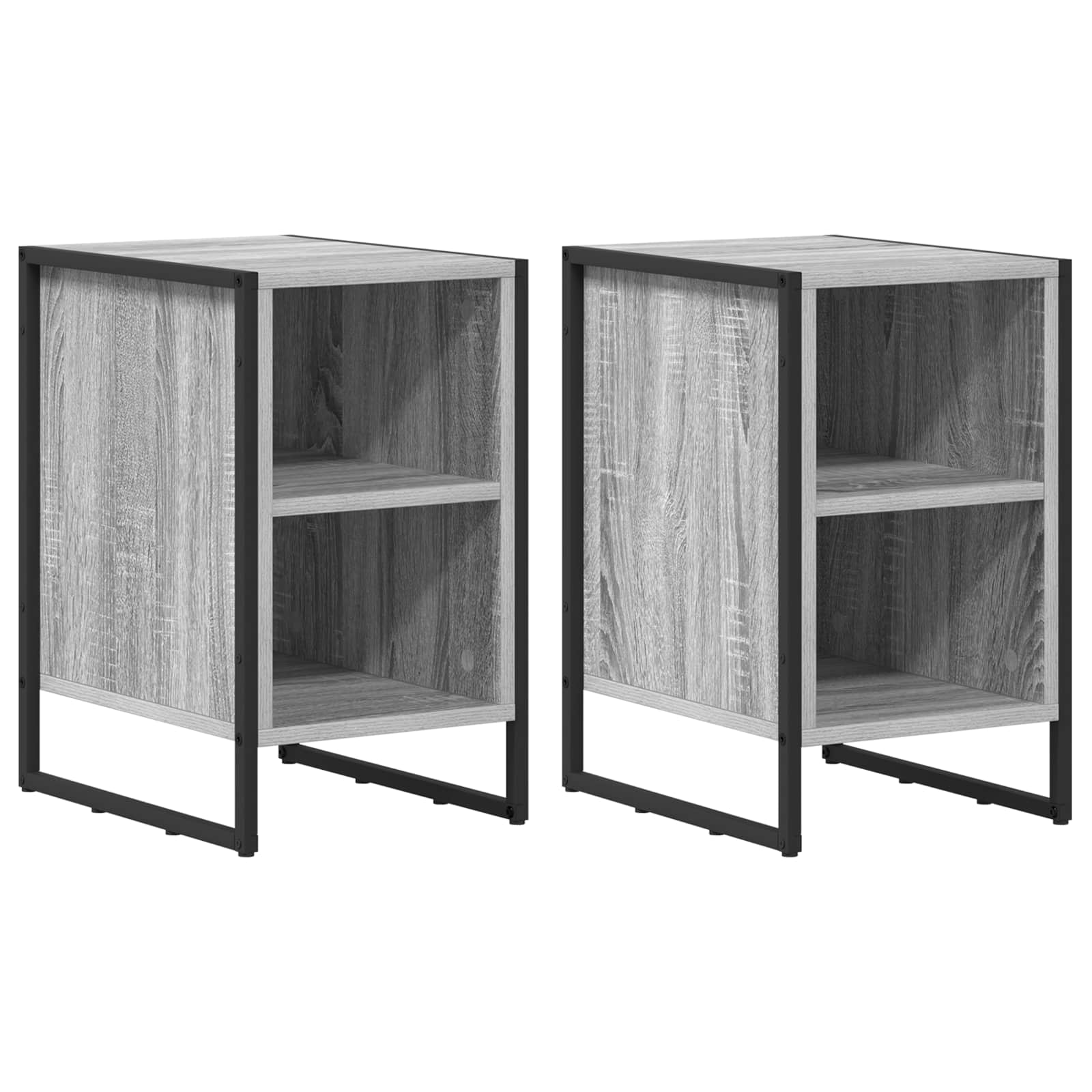 vidaXL Bedside Table 2 pcs Grey Sonoma 39.5 x 30 x 50 cm 2