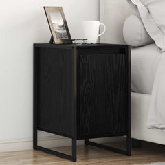 vidaXL Bedside Table Black Oak 39.5 x 30 x 50 cm Engineered Wood 1