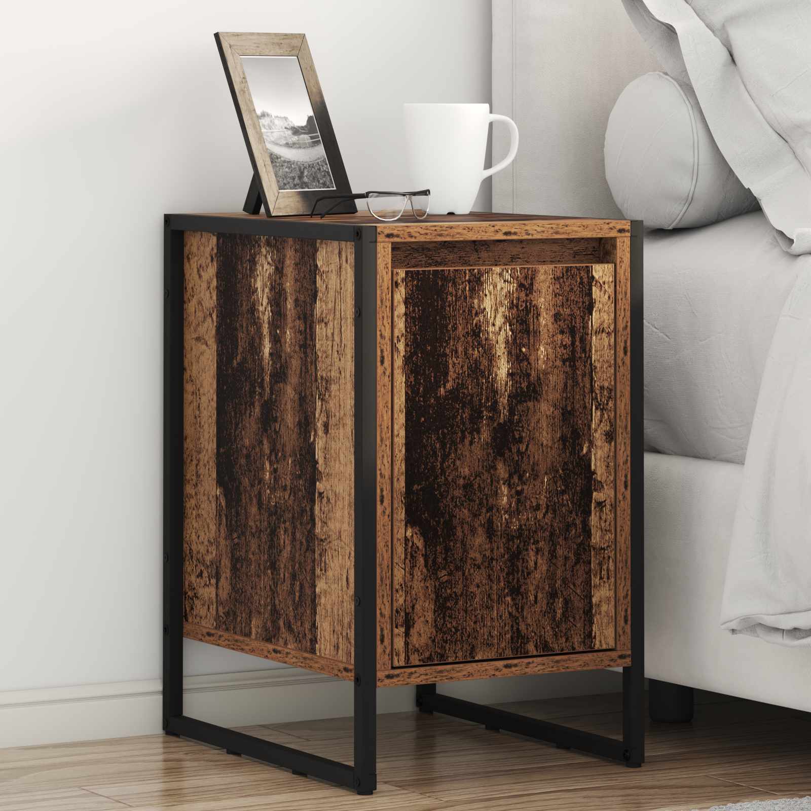 vidaXL Bedside Table Old Wood 39.5 x 30 x 50 cm Engineered Wood 1