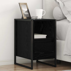 vidaXL Bedside Table 2 pcs Black Oak 39.5 x 30 x 50 cm Engineered Wood 1