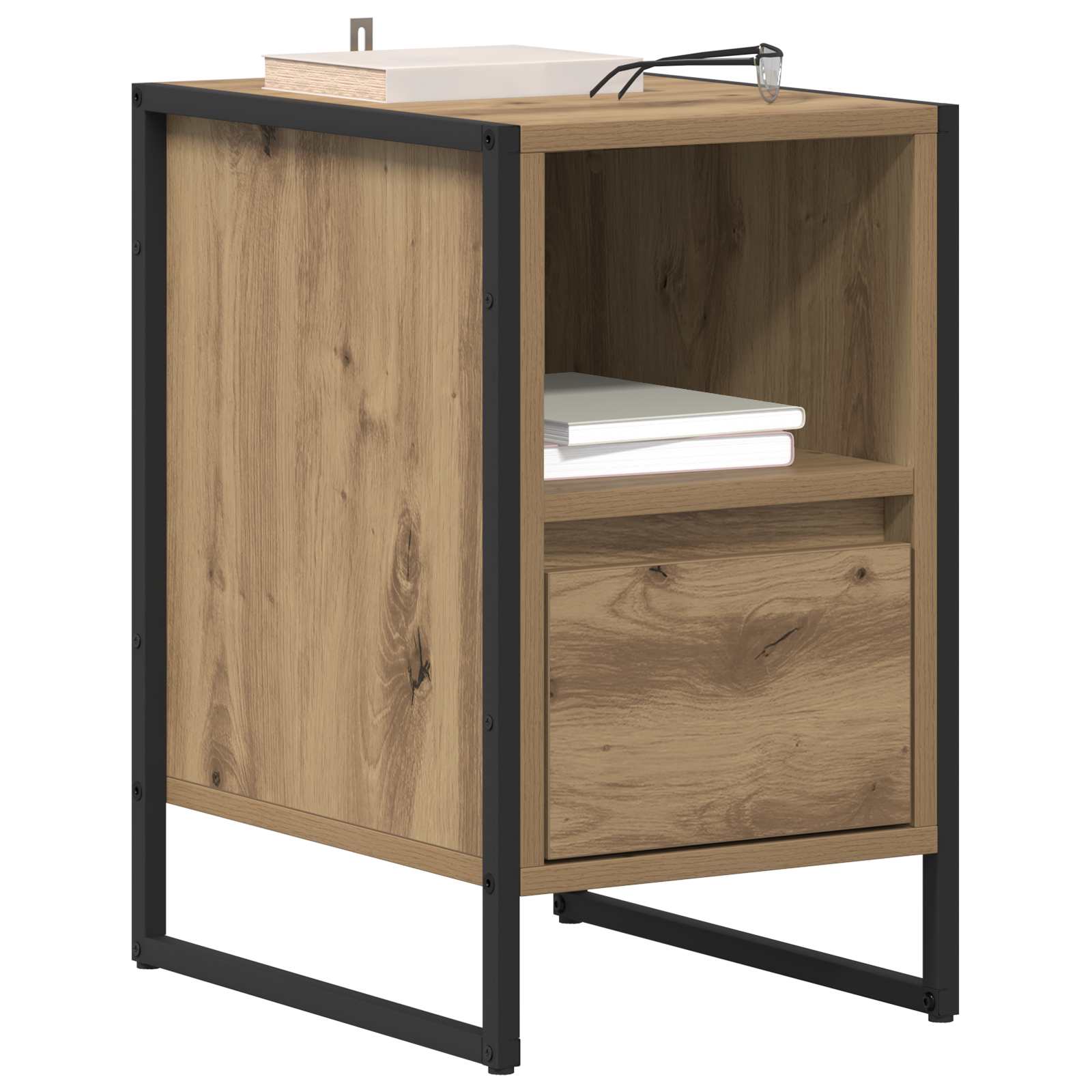 vidaXL Bedside Table Artisian Oak 39.5 x 30 x 50 cm Engineered Wood 3