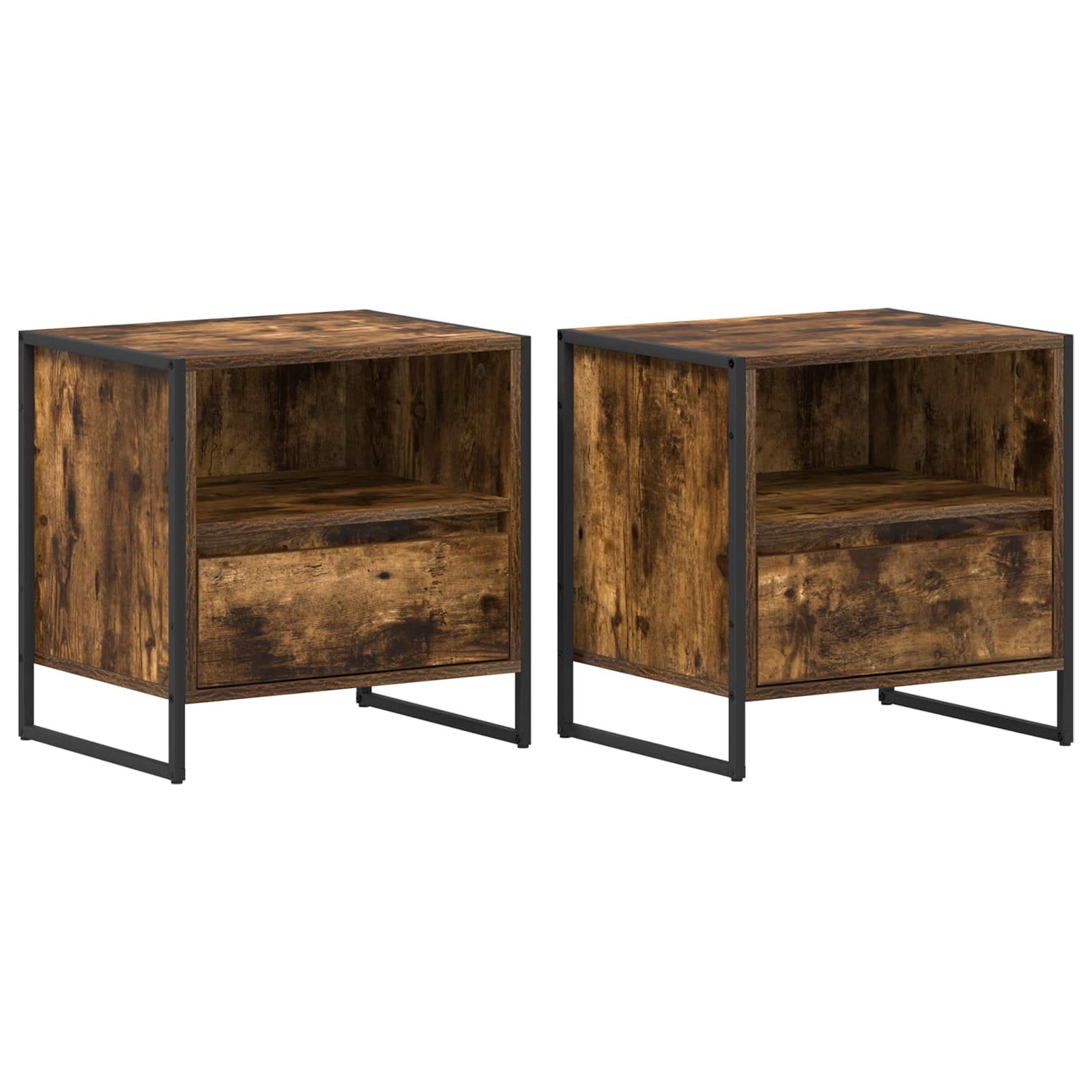 vidaXL Bedside Table 2 pcs Smoke Oak 50 x 39.5 x 50 cm Engineered Wood 2