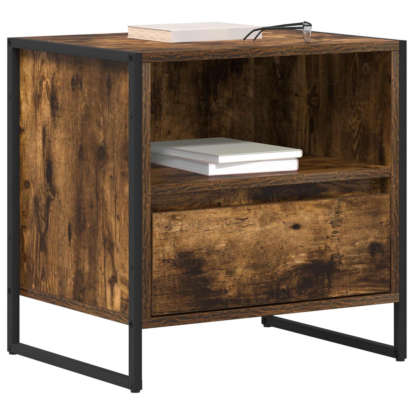 vidaXL Bedside Table 2 pcs Smoke Oak 50 x 39.5 x 50 cm Engineered Wood 3
