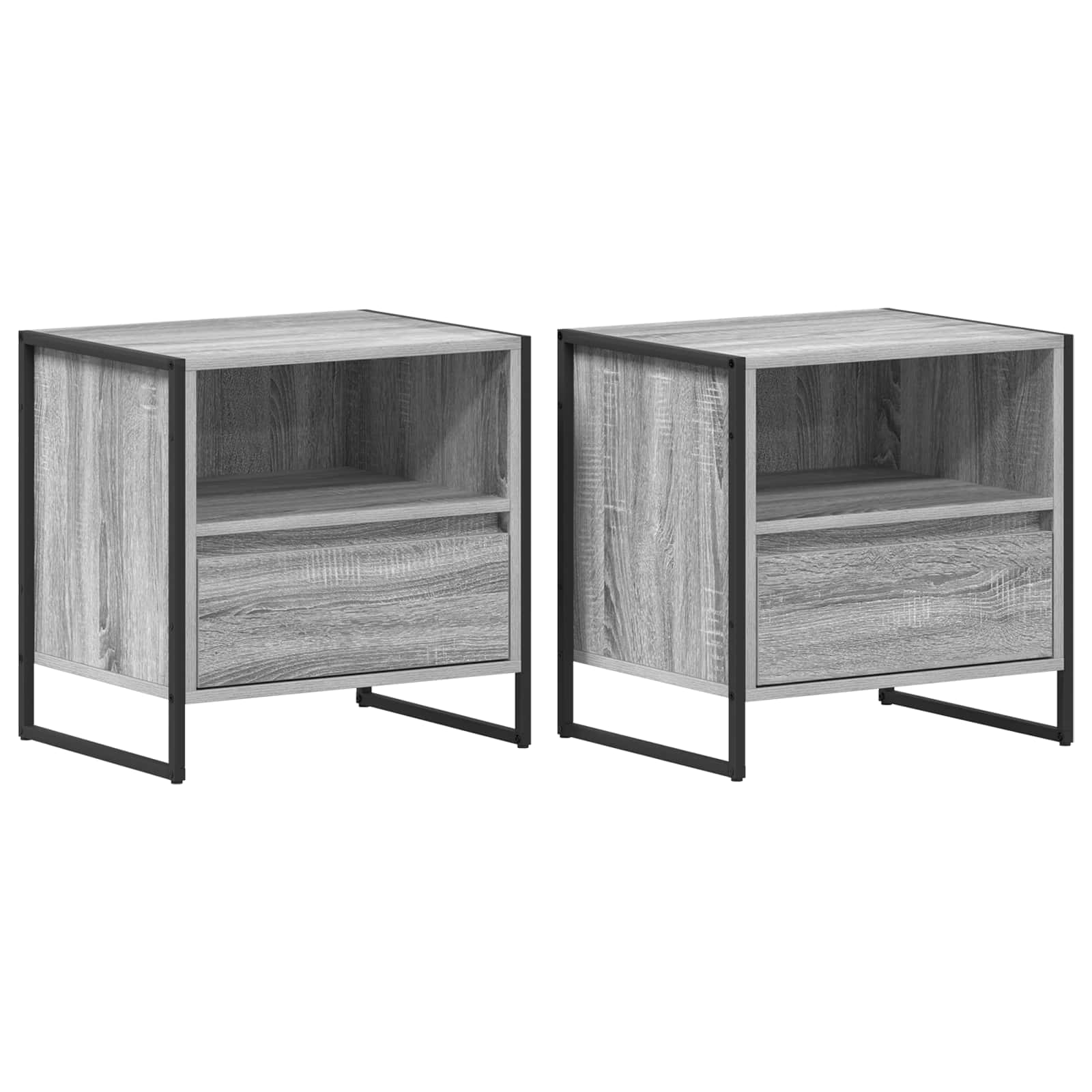 vidaXL Bedside Table 2 pcs Grey Sonoma 50 x 39.5 x 50 cm 2