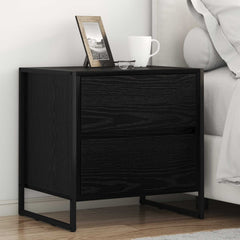 vidaXL Bedside Table 2 pcs Black Oak 50 x 39.5 x 50 cm Engineered Wood 1
