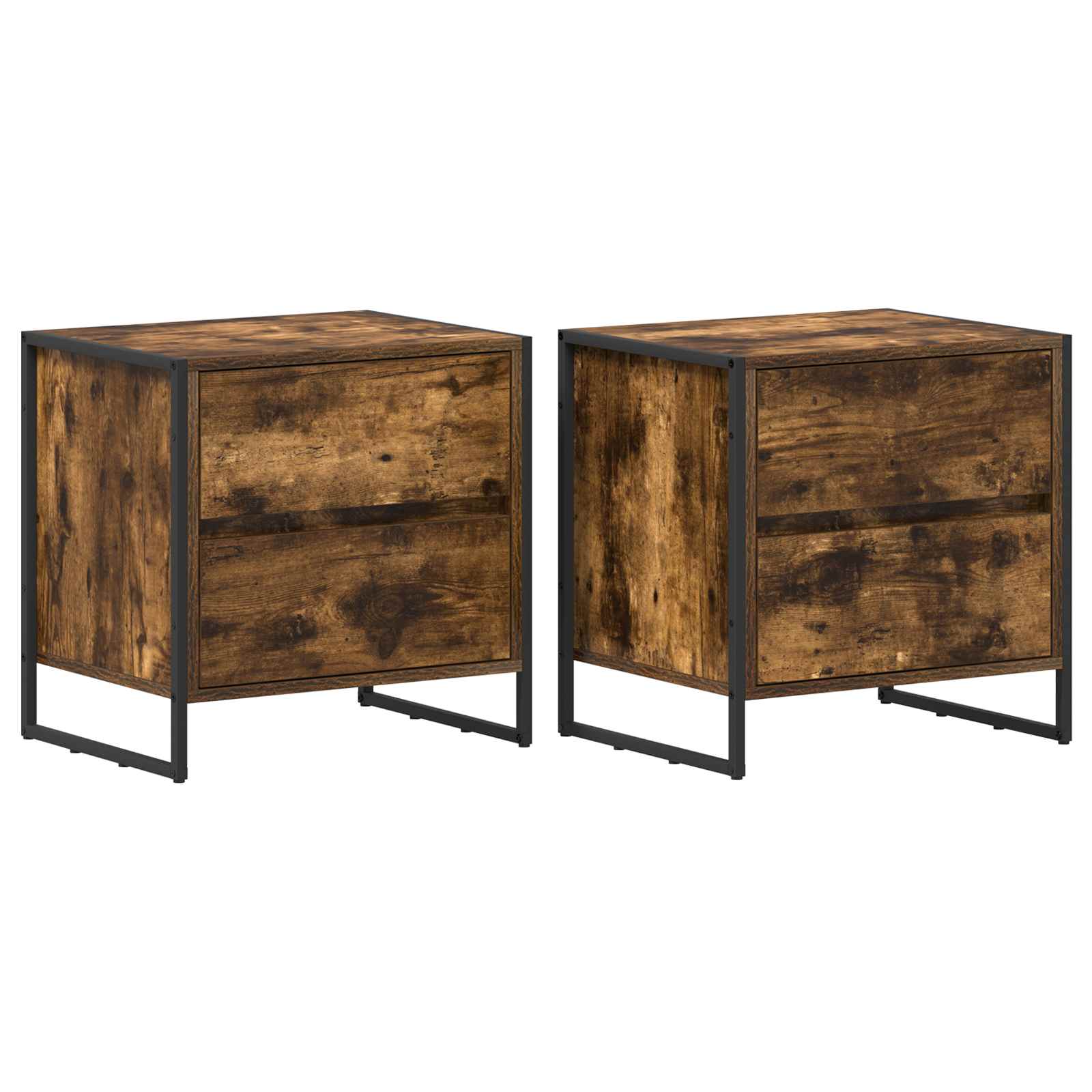 vidaXL Bedside Table 2 pcs Smoke Oak 50 x 39.5 x 50 cm Engineered Wood 2