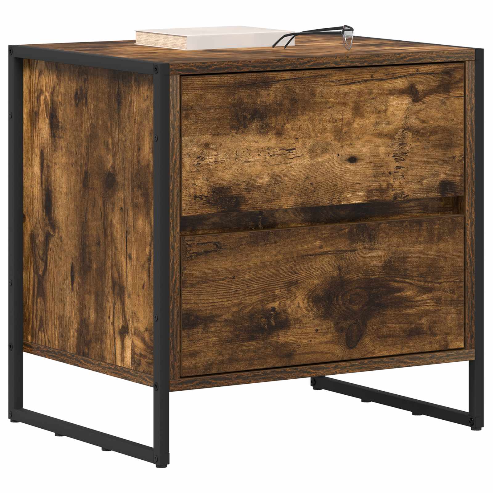 vidaXL Bedside Table 2 pcs Smoke Oak 50 x 39.5 x 50 cm Engineered Wood 3