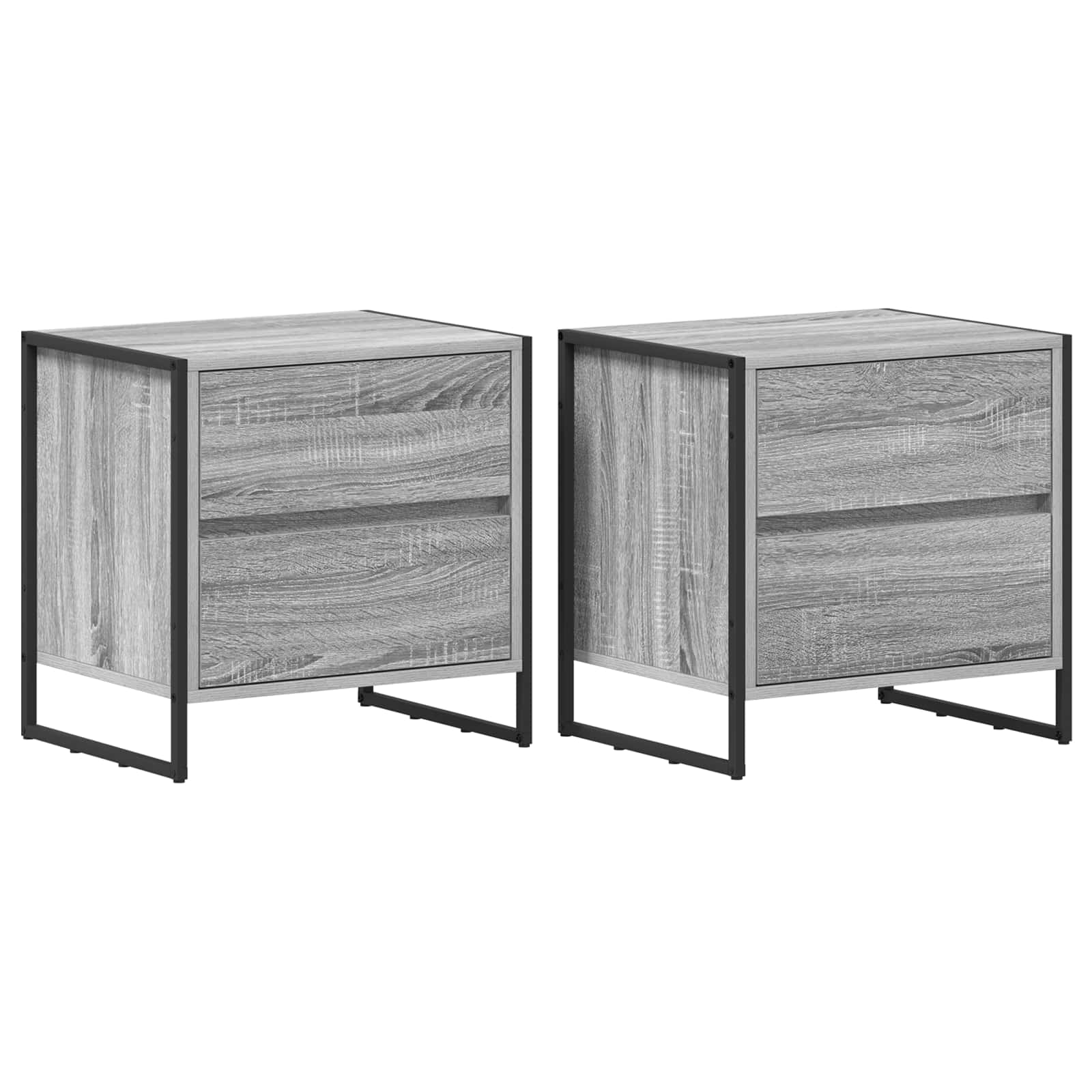 vidaXL Bedside Table 2 pcs Grey Sonoma 50 x 39.5 x 50 cm 2
