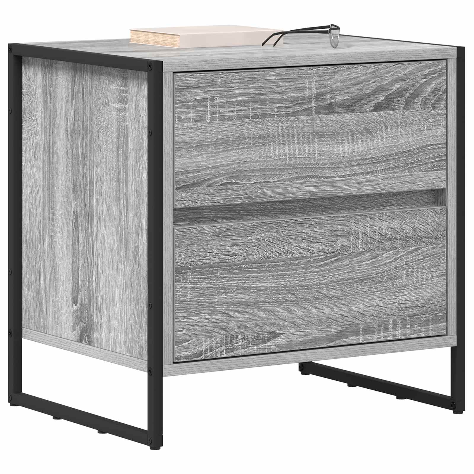vidaXL Bedside Table 2 pcs Grey Sonoma 50 x 39.5 x 50 cm 3