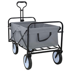 vidaXL Folding Shopping Trolley with Breaks Grey 94 x 53 x 99 cm 2