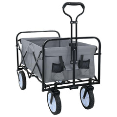 vidaXL Folding Shopping Trolley with Breaks Grey 94 x 53 x 99 cm 5